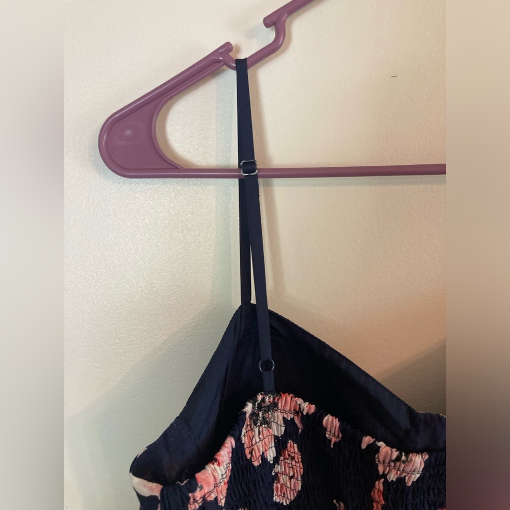 SALE❗️Band of Gypsies Women’s Large Navy Pink White Floral Spaghetti strap Dress - Picture 8 of 17